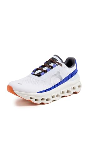 On Men's Cloudmonster Sneakers, Frost/Cobalt, White, 11.5 Medium US
