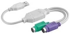 adaptare 32003 Aktiver Konverter Adapter-Kabel USB-Stecker auf 2-mal PS/2-Buchse für Tastatur und Maus Mehrfarbig