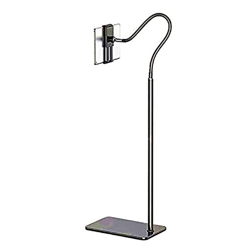 Image of Shahn Sturdy Base Lazy Mobile /Tablet Holder Adjustable Stand with 360 Degree Rotatable Phone Holder and Flexible Gooseneck for Live Broadcasting Leisure Watching. (Floor Stand for Mobile & Tablets)