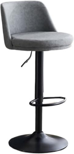 Chaise de bar pivotante en fer gris 60-80cm réglable avec dossier XJBTBA