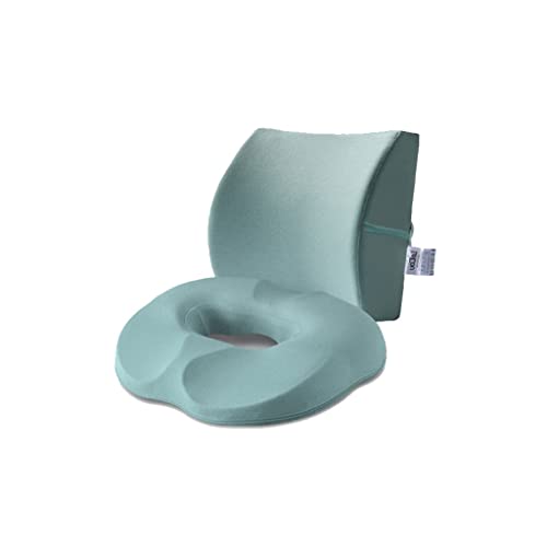 Coussin lombaire en mousse à mémoire de forme vert pour chaise de bureau et étudiant