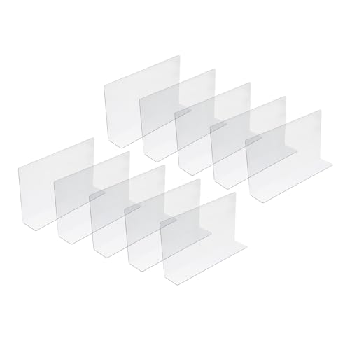 Mobestech 10個 透明製棚仕切り板型仕切板 店舗用貨架割ボード 多用途スーパー商品類オーガナイザー 安定耐久設計家会社図書館対応