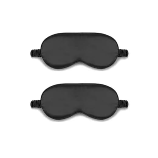 Combo com duas peças de máscara de dormir com enchimento de camada dupla e tira elástica para uma noite de sono perfeita (Preto)