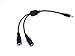 HUALAND 2 Pack Black 1 Male to 2 Female 5.5x2.1 Splitter CCTV DC Power Supply Splitter Cable,DC Y Splitter Cable