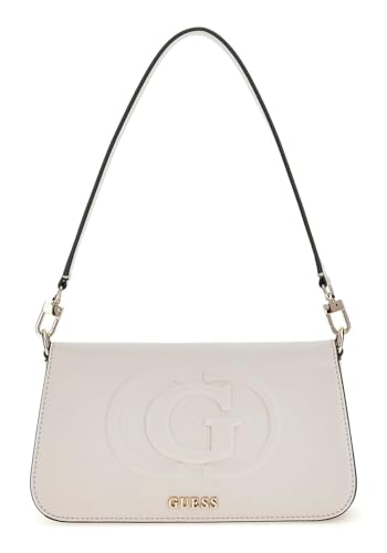 GUESS Eco Mietta Small Society Satchel Stone, maroquinerie aux détails raffinés