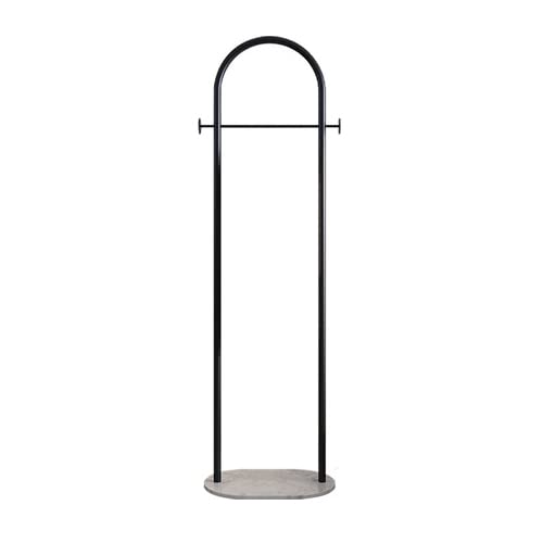 Porte-manteau de luxe noir avec support sol marbre et porte-chapeau