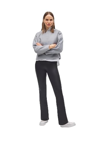 YSABEL MORA Pantalón Térmico Efecto Piel Flare Cintura Alta Confort y Estilo para Invierno Ideal Oficina y Salidas Informales