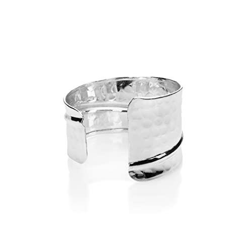 Charlie Paige Cuff Bracelet For Women | Nefriti Open Cuff Bracelet Bangle | Silver Finish #TOP1