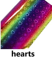 Syntego 10 Sheets Self Adhesive Heart Pattern Rainbow Holographic Vinyl Overlay Sheets 12
