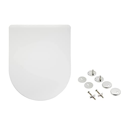 Amazon Basics D-Shape Urea Toilet Seat Matt Finish White 36.5 x 43 cm