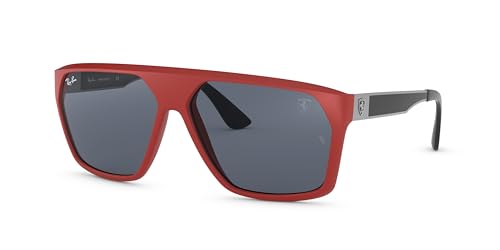 Ray-Ban Rb4309m Scuderia Ferrari Collection Square Sunglasses, Matte Red/Grey, 61 mm