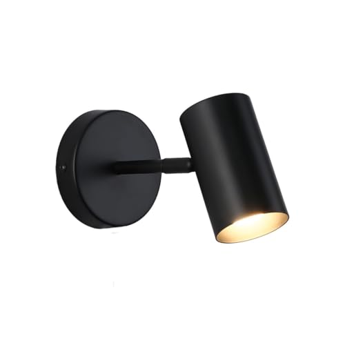Alpinaluz Aplique de Pared Interior Orientable Negro – Casquillo E27-G45 – Diseño Moderno en Acero – Lámpara Ajustable para Lectura, Dormitorio, Salón o Pasillo – Estilo Minimalista IP20
