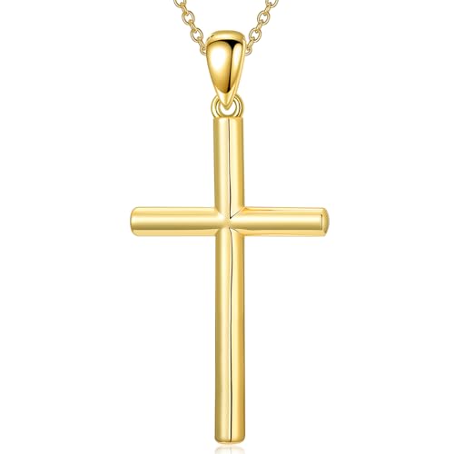 18K Gold Cross Pendant for Women Gold Cross Necklace 18K Gold Jewelry Religious Gift