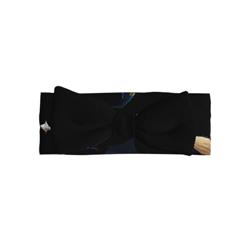Baby Bow Headband Flying Witch Printing Soft, Skin-Friendly For Newborns 0-6 Months, For Baby Girls