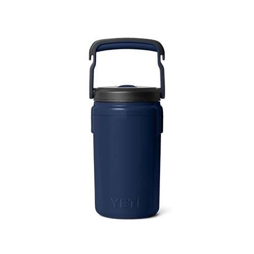 Image of YETI Silo 40 oz Insulated Magslider Straw Cap Water Jug - Leakproof, Lightweight Sports Bottle with Fence Hook Handle - Keeps Drinks Ice-Cold - Ideal for Gym, Sports & Tournaments, Navy