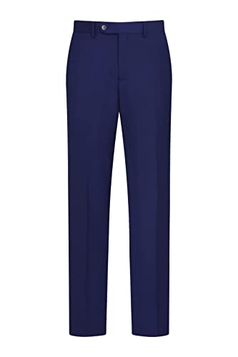 Mens Suits Slim Fit 3 Piece Two Button Solid Business Wedding Jacket Blazer Vest & Pants Set Blue #TOP4