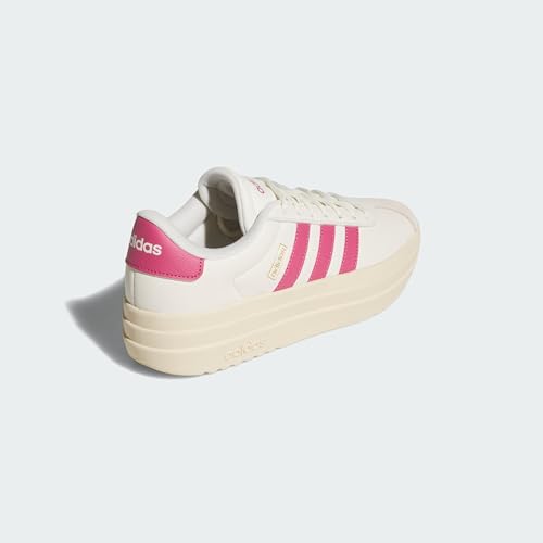 Image of adidas Womens Vl Court Bold Lace Up Sneakers Shoes Casual - Pink
