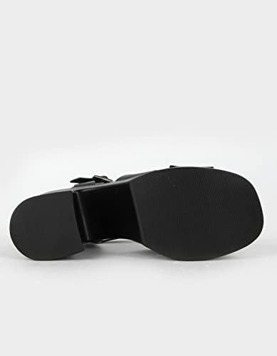 Soda Touch Womens Platform Heel Sandals Touch Black 8 | Image 3