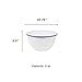 Crow Canyon Home Enamelware Salad Bowl, 5 quart, Vintage White/Red