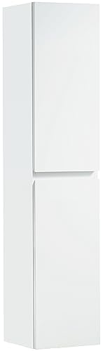 Alpenberger Armario pequeño blanco | armario alto de baño estrecho | mueble de baño multiusos | muebles de baño para baño y aseo de invitados | armario colgante con función de cierre suave
