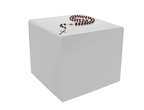 Display Box White 5 Sided Cube 4 Inch Square Platform Art Sculpture Pedestal Acrylic Showcase Stand Expo Event Wedding Reception Open Bottom By Marketing Holders #TOP2