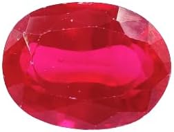 Globelgems - Piedra de rubí birmana de 20 a 22 quilates tratada natural con certificación suelta, piedra ovalada facetada, Gema, Sin gemas.