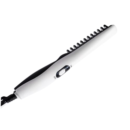 FRCOLOR Peigne à Barbe Électrique Polyvalent Portable Lisseur à Barbe Professionnel Utilisation Salon Coiffure Blanc Système Chauffage Rapide