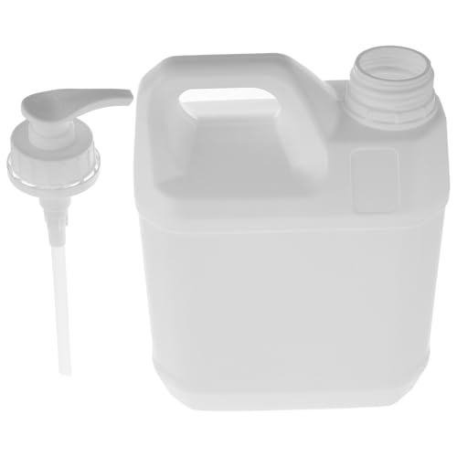 ROMISBABA Dispensador de Champú y Gel de Ducha Recargable 2L Botella Vacía de Plástico Resistente Color Blanco Leche con Bomba Dosificadora Adecuado para Baño Gimnasio y Viajes