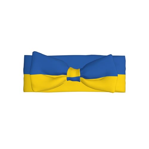 Flag of Ukraine Prints Baby Bow Headband Super Stretchy Soft Bows Hair Accessories for Newborn Infants Toddlers Kids Girls