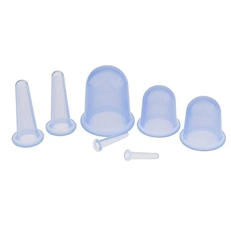 Acupression Silicone Suction Massage Cups Acupuncuter Manual Therapy Face Massger, Transparent,Facial Cupping Set,Natural Silicone Facial Massage Cup for Body,Face,Neck,Back,Eye Massage,set of 7 2