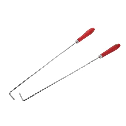 Toyvian 2pcs Bonfire Poker Stick Heavy Duty Tools Outdoor Fireplace Poker Campfire Accessories Kit Fire Tools Silver