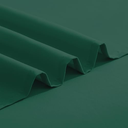 Image of Elegant Comfort Luxurious 1500 Premium Hotel Quality Microfiber Three Line Embroidered Softest 4-Piece Bed Sheet Set, Wrinkle and Fade Resistant, Twin /Twin XL, Hunter Green