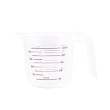 Typutomi Plastic Measuring Cup, 2 Cup Capacity Stackable Clear Measuring Jug Graduated Liquid Cup for Cooking, Baking,Lab(500ML)