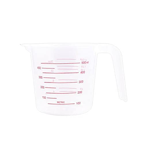 Typutomi Plastic Measuring Cup, 2 Cup Capacity Stackable Clear Measuring Jug Graduated Liquid Cup for Cooking, Baking,Lab(500ML)