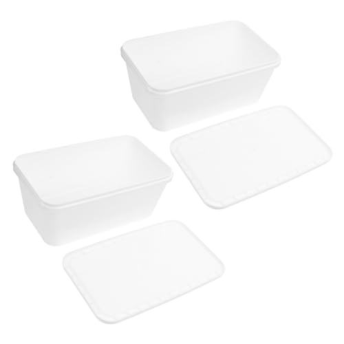Cabilock 2 Piezas 3 caja de helado juguete mezcla de helado servidor tinas dulce cajas almacenaje cajas de almacenaje aglacei tina de helado larga cajas de helado congelador páginas