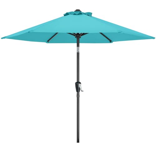 MasterCanopy 230 cm Sonnenschirm neigungsverstellbar, mit 6 Rippen und Kurbel, für Patio, Garten,...