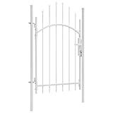 Homgoday Gartentor Stahl 1x2,25 m Weiß Gartentor Model143066