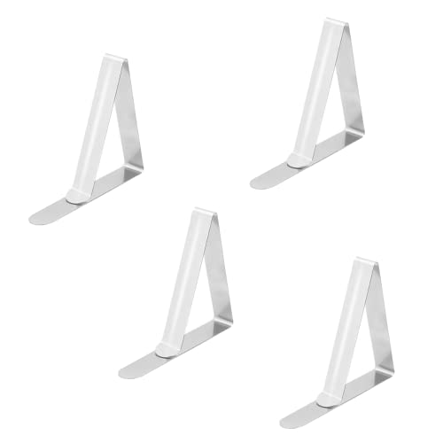 Tablecloth Clips, 4Pcs Stainless Steel Tablecloth Clips, Table Cloth Clips, Adjustable Table Cloth Holders Clips, for Indoor & Outdoor, Picnics, Parties, Weddings, Kitchen