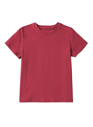 blibean 4 Pack Summer Girls Shirts Cotton Soft Kids Short Sleeve Clothes Size 6-15 Year2