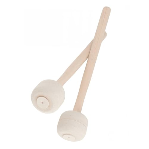 GALPADA 2 piezas de baquetas para bombo sin graves, con mango de madera y cabeza de fieltro, para percusión, práctica de banda y producción de sonido suave