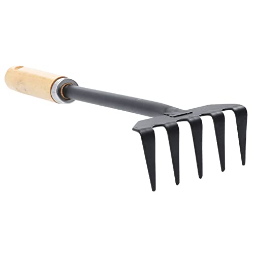 FUNOMOCYA Mini Râteau de Jardin à Main Outil de Jardinage Ergonomique avec Poignée Antidérapante et Dents pour Désherbage et Entretien Plantes