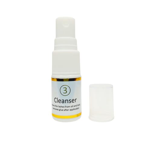 XXL Lashes Limpiador de proteínas para pestañas y maquillaje, limpiador micelar para extensiones de pestañas, sin aceite ni alcohol, champú para pestañas de 5 ml en spray, tónico facial