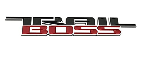 Image of SSDD CH-Trail 2pcs 2019-2021 Trail Boss Emblems 3D Badge Side Nameplate Decal Replacement for Chevy Silverado 1500 HD 2500 HD (Black /Red)