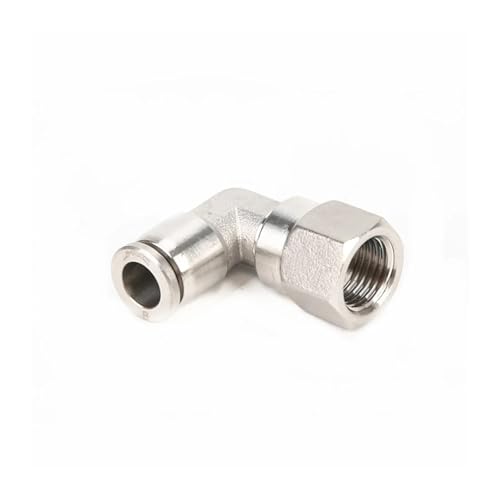 Codo hembra acero inoxidable 304 racor neumático 1/4 6mm 3