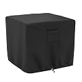 SHINESTAR Fire Pit Cover Square, Fits for 26-28 Inch Fire Pit Table, 600D Heavy Duty Fabric, Waterproof and Windproof, 28 x 28 x 25 Inches, Black