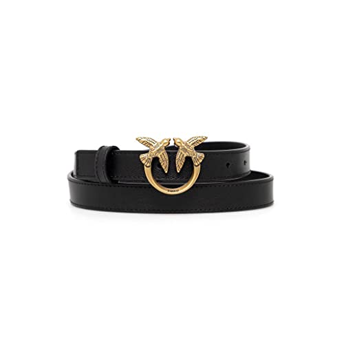 Pinko Love Berry Simply Belt H2 Vit. Cinturn, Z99q_Negro-Antiguo Gold, L para Mujer