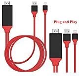 Kione Compatible with iPhone iPad to HDMI Cable Adapter, 6.5ft iPhone to HDMI Adapter Cable, Digital AV Adapter 1080P HDTV Connector Cord for iPhone X 8 8P 7 6 5s iPad iPod and More