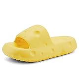 welltree Cheese Slides for Women Pillow Slippers Cloud Sandals Non Slip Shower Shoes Recovery Slide