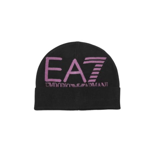 Tipo di prodotto: CAPPELLO Emporio Armani EA7 Beanie Hat Mountain Visibility, Berretto Unisex Adulto (IT, Testo, M, Black/Hollyhock)