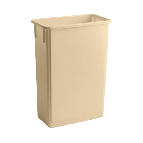 Image of 23 Gallon Slim Rectangular Garbage Can - Beige